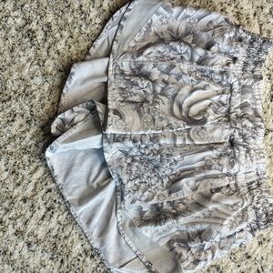 Lululemon Athletica Floral Gray Athletic Shorts